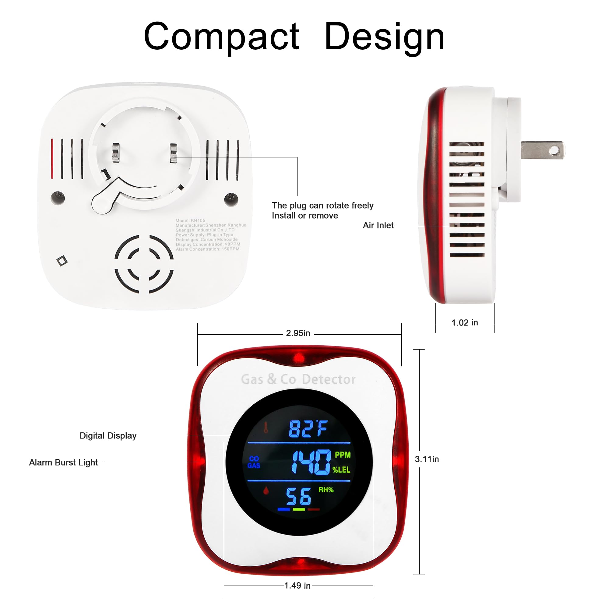 Detector combinado de gas y mo - Co Detector Plug reseña y precio